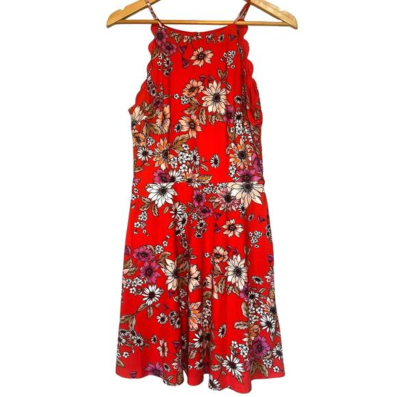 *NWOT* THE GENERAL GOOD Red Floral Flowered A-Line Dress, Size M - Picture 1 of 6